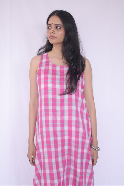 Handloom Madras Check Relaxed Shift Kurta