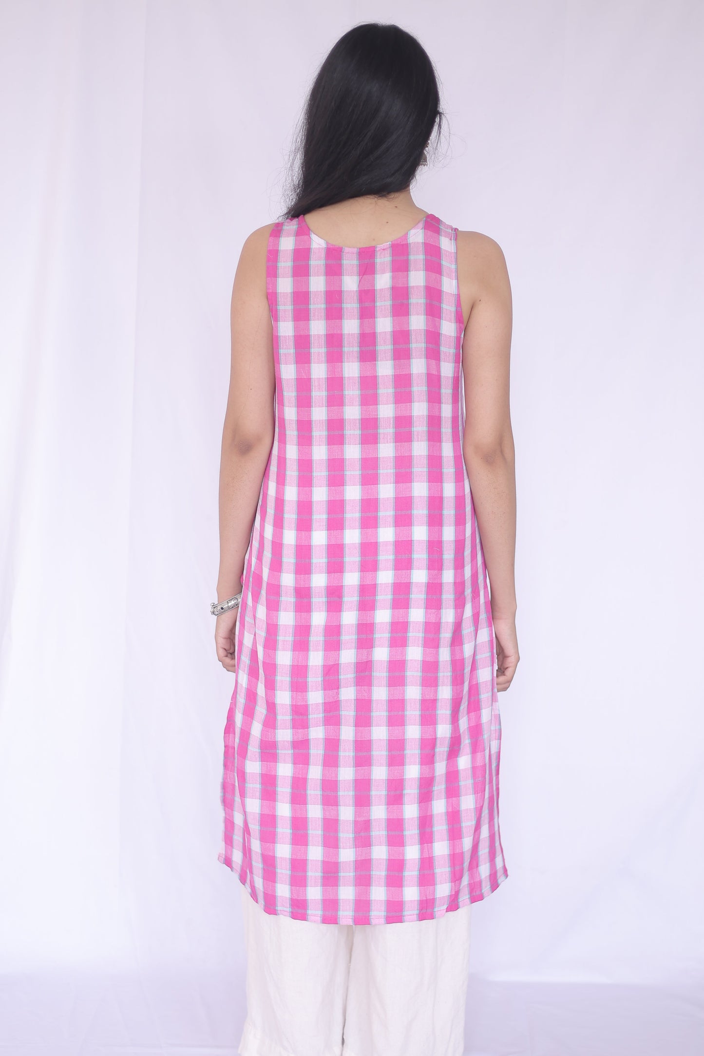 Handloom Madras Check Relaxed Shift Kurta
